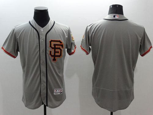 Giants Blank Grey Flexbase Authentic Collection Road 2 Stitched MLB Jersey - Click Image to Close